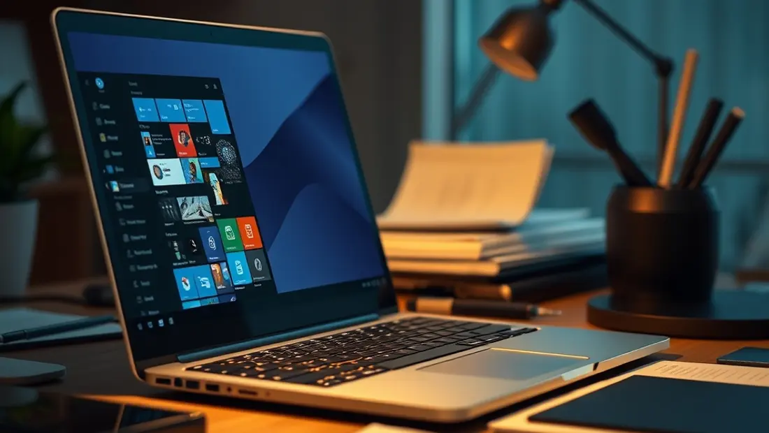Un ordinateur portable avec écran allumé et interface de Windows 11.