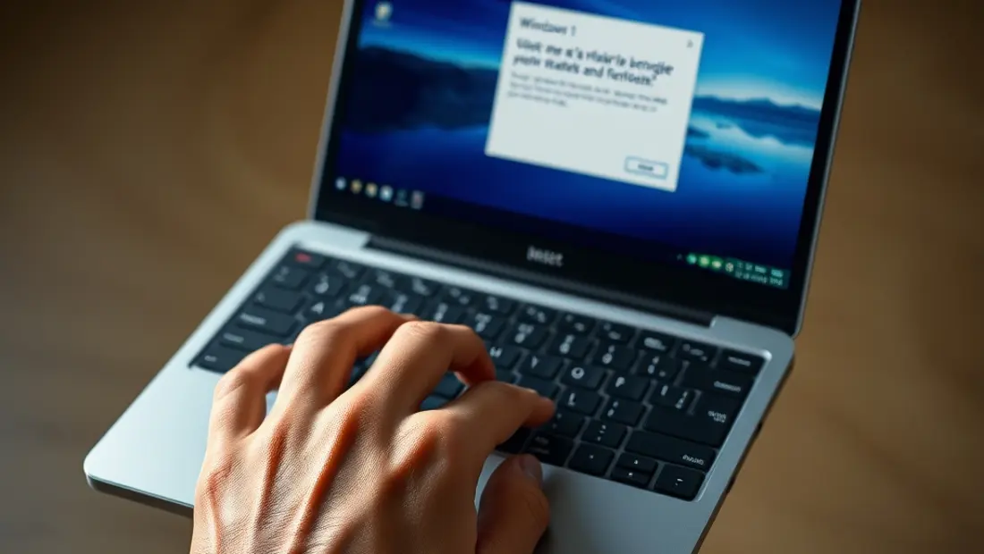 Persona manipulando teclado y computadora portátil