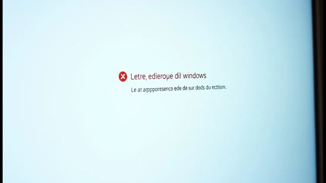 Pantalla de ordenador con mensaje de error de Windows